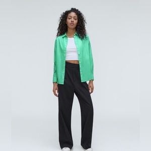 Everlane The Silky Cotton Relaxed Shirt In Mint